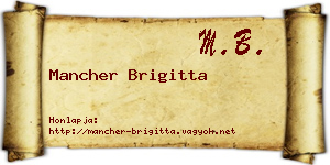 Mancher Brigitta névjegykártya